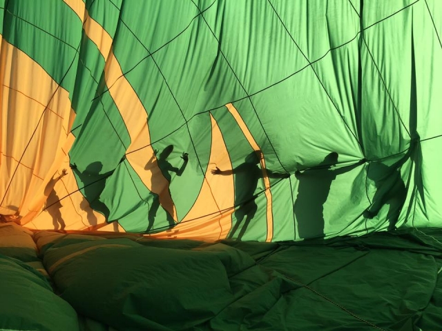  Shadows behind the balloon sail 